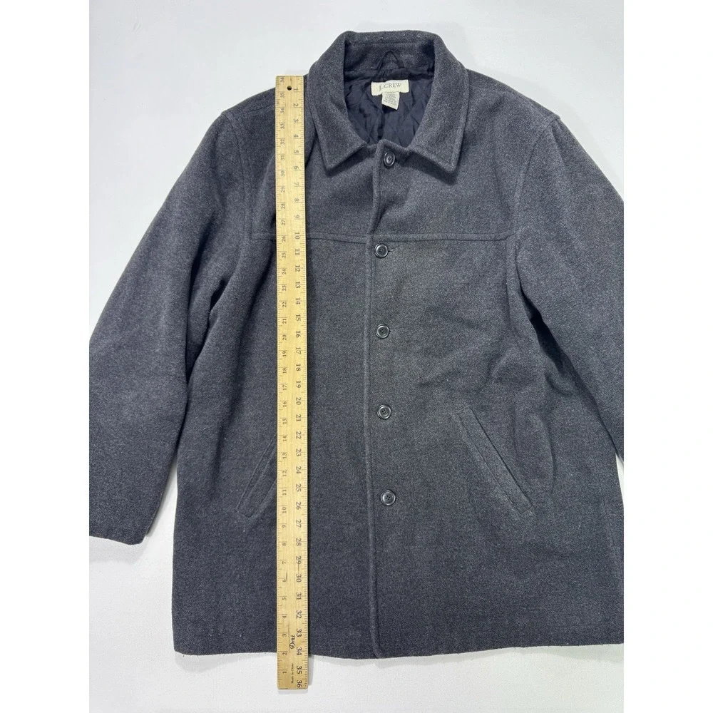 J Crew Quilted Jacket Men's XLT Grey Wool Thinsulate Coat Buttons Pockets VTG